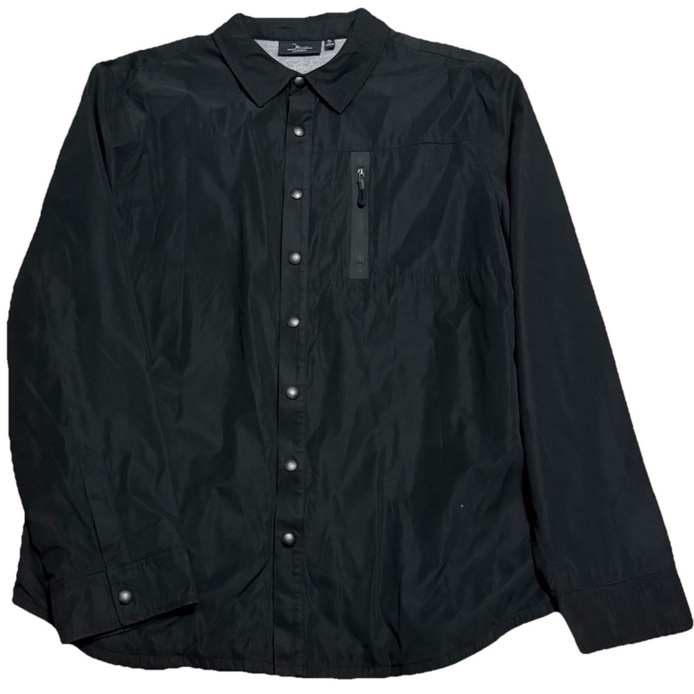 Marc Anthony Luxury+ Men's XL Slim Fit Outdoor Full Snap Black Shacket